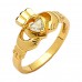 Gold Claddagh Ring with Diamond - Cashel - 14K Gold Diamond Jewelry